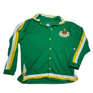 DELF Boston Basket Ball Jacket Vintage Snap ButtonMens Size XL Green and Yellow